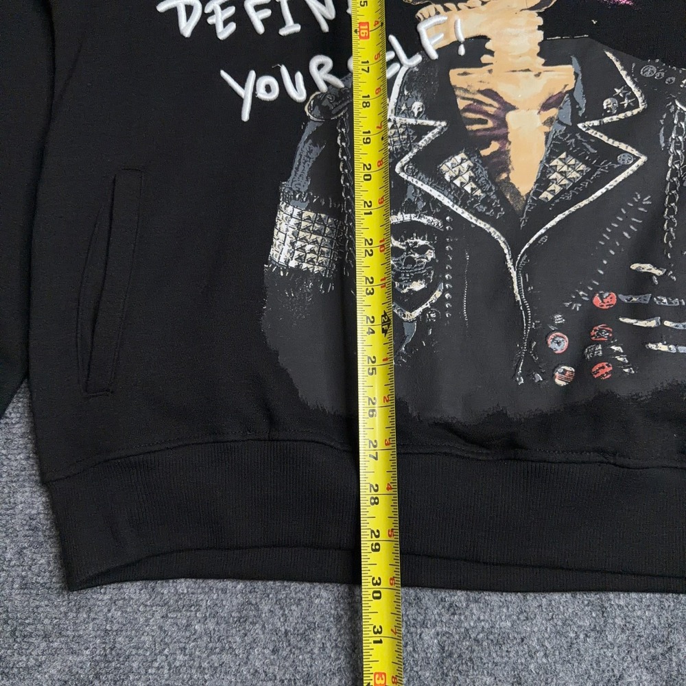 Reason Punk Skeleton Hoodie Mens Size M Goth Streetwear Graphic Sweatshirt Black - Picture 5 of 8